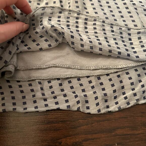 Le Marais Paris gray square print long sleeve silk top size S - Picture 6 of 12